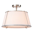 Load image into Gallery viewer, Farmhouze Light-4-Light Linen Drum Semi Flush Ceiling Light-Ceiling Light-Nickel (Pre-Order)-