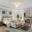 Load image into Gallery viewer, Farmhouze Light-4-Light Linen Drum Semi Flush Ceiling Light-Ceiling Light-Nickel (Pre-Order)-