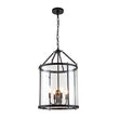 Load image into Gallery viewer, Farmhouze Light-4-Light Vintage Glass Cylinder Lantern Pendant Light-Pendant-Black-