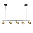Load image into Gallery viewer, Farmhouze Light-5-Light Adjustable Kitchen Island Track Lighting-Chandelier-Black+Gold-