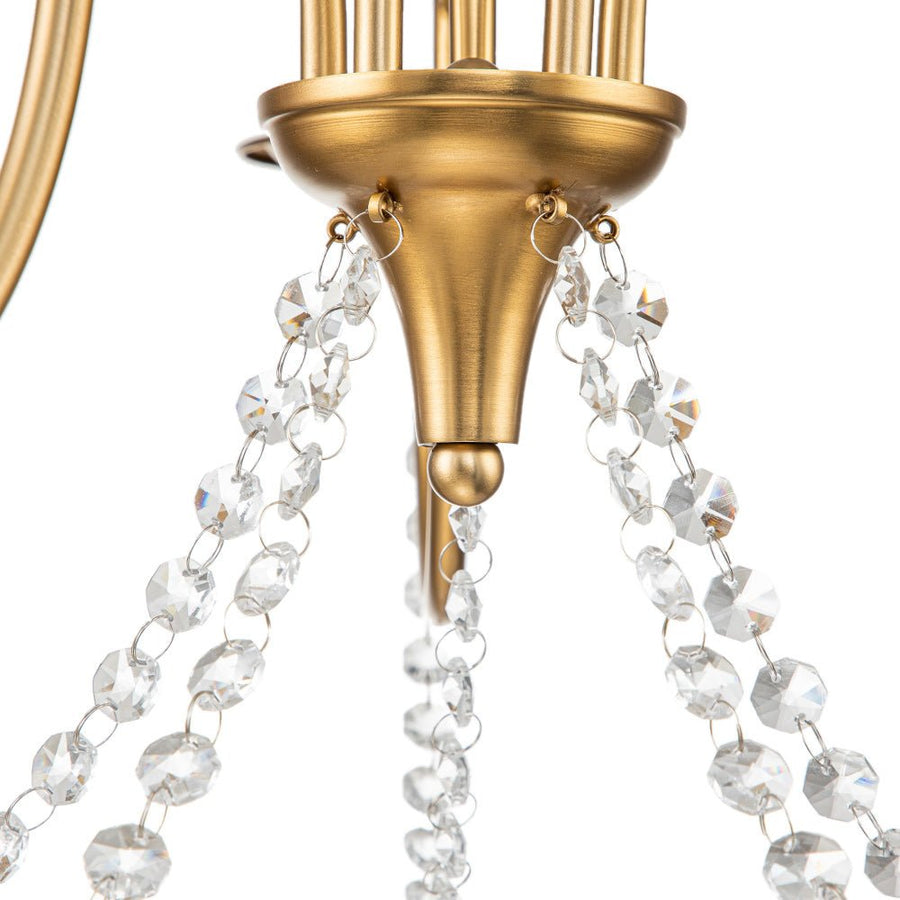 Farmhouze Light-5-Light Vintage Crystal Candle Style Empire Chandelier-Chandelier-Brass-