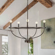 Load image into Gallery viewer, Farmhouze Light-6-Light Metal Candle Style Chandelier-Chandelier-Black-