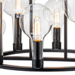 Load image into Gallery viewer, Farmhouze Light-8-Light Glass Tapered Long Globe Wagon Wheel Chandelier-Chandelier-Black-8-Light