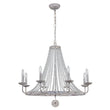 Load image into Gallery viewer, Farmhouze Light-8-Light Rustic White Candle Crystal Wagon Wheel Chandelier-Chandelier--