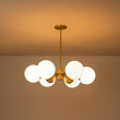 Load image into Gallery viewer, Farmhouze Light-Aged Brass Sputnik Milky Glass Globe Chandelier-Chandelier-6-Light-