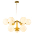 Load image into Gallery viewer, Farmhouze Light-Aged Brass Sputnik Milky Glass Globe Chandelier-Chandelier-6-Light-