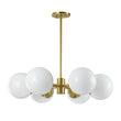 Load image into Gallery viewer, Farmhouze Light-Aged Brass Sputnik Milky Glass Globe Chandelier-Chandelier-6-Light-