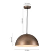 Load image into Gallery viewer, Farmhouze Light-Antique Gold-Silver Oversized Dome Pendant Light-Chandelier-15in-