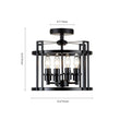 Load image into Gallery viewer, Farmhouze Light-Black Lantern Drum Semi Flush Mount-Ceiling Light--