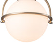 Load image into Gallery viewer, Farmhouze Light-Brass 1-Light Opal Glass Globe Semi Flush Mount-Ceiling Light-Brass-1-Light
