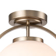 Load image into Gallery viewer, Farmhouze Light-Brass 1-Light Opal Glass Globe Semi Flush Mount-Ceiling Light-Brass-1-Light