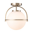 Load image into Gallery viewer, Farmhouze Light-Brass 1-Light Opal Glass Globe Semi Flush Mount-Ceiling Light-Brass-1-Light