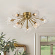 Load image into Gallery viewer, Farmhouze Light-Brass 9-Light Ice Glass Shade Sputnik Ceiling Light-Ceiling Light-9-Light-Brass