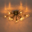 Load image into Gallery viewer, Farmhouze Light-Brass 9-Light Ice Glass Shade Sputnik Ceiling Light-Ceiling Light-9-Light-Brass