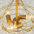 Load image into Gallery viewer, Farmhouze Light-Brass Decorative Pattern Glass Globe Cluster Chandelier-Chandelier-8-Light-Brass (Pre-Order)