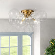 Load image into Gallery viewer, Farmhouze Light-Brass Glass Globe Cluster Bubble Semi-Flush Mount-Ceiling Light-Brass-