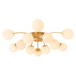 Load image into Gallery viewer, Farmhouze Light-Classic 12-Light Sputnik Frosted Glass Globe Semi Flush-Ceiling Light-Brass (Available in 2 weeks)-