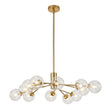 Load image into Gallery viewer, Farmhouze Light-Clear Glass Bubble Branching Sputnik Chandelier-Chandelier-18-Light-Gold