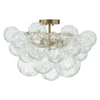 Load image into Gallery viewer, Farmhouze Light-Decorative Pattern Glass Globe Cluster Flush Mount-Chandelier-3-Lt-Brass (Pre-Order)