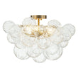 Load image into Gallery viewer, Farmhouze Light-Decorative Pattern Glass Globe Cluster Flush Mount-Chandelier-3-Lt-Brass (Pre-Order)