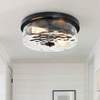 Load image into Gallery viewer, Farmhouze Light-Drum Hammered Glass Flush Mount-Ceiling Light--