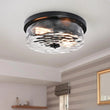 Load image into Gallery viewer, Farmhouze Light-Drum Hammered Glass Flush Mount-Ceiling Light--