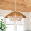 Load image into Gallery viewer, Farmhouze Light-Farmhouse Bohemian 1-Light Rope Cage Pendant Light-Chandelier-1-Light-Brown+White