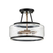 Load image into Gallery viewer, Farmhouze Light-Farmhouse Glass Lantern Semi Flush Mount-Ceiling Light--