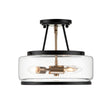 Load image into Gallery viewer, Farmhouze Light-Farmhouse Glass Lantern Semi Flush Mount-Ceiling Light--