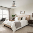 Load image into Gallery viewer, Farmhouze Light-Farmhouse Glass Lantern Semi Flush Mount-Ceiling Light--