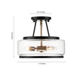 Load image into Gallery viewer, Farmhouze Light-Farmhouse Glass Lantern Semi Flush Mount-Ceiling Light--