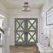 Load image into Gallery viewer, Farmhouze Light-Farmhouse Glass Lantern Semi Flush Mount-Ceiling Light--