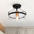 Load image into Gallery viewer, Farmhouze Light-Farmhouse Glass Semi Flush Mount-Ceiling Light--