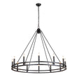 Load image into Gallery viewer, Farmhouze Light-Farmhouse Large Black Metal Wagon Wheel Chandelier-Chandelier-8-Lt-