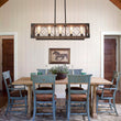 Load image into Gallery viewer, Farmhouze Light-Farmhouse Rectangle Wood Cage 5 Light Cross-iron Chandelier-Chandelier--
