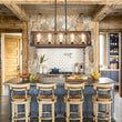 Load image into Gallery viewer, Farmhouze Light-Farmhouse Rectangle Wood Cage 5 Light Cross-iron Chandelier-Chandelier--