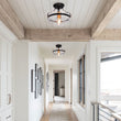 Load image into Gallery viewer, Farmhouze Light-Farmhouse Round Glass Semi Flush Mount-Ceiling Light--
