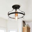 Load image into Gallery viewer, Farmhouze Light-Farmhouse Round Glass Semi Flush Mount-Ceiling Light--