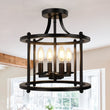 Load image into Gallery viewer, Farmhouze Light-Farmhouse Round Lantern Semi Flush Mount-Ceiling Light--