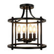 Load image into Gallery viewer, Farmhouze Light-Farmhouse Round Lantern Semi Flush Mount-Ceiling Light--
