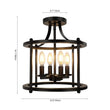Load image into Gallery viewer, Farmhouze Light-Farmhouse Round Lantern Semi Flush Mount-Ceiling Light--