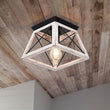 Load image into Gallery viewer, Farmhouze Light-Farmhouse Square Cage Flush Mount Ceiling Light-Ceiling Light-Brown-