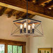 Load image into Gallery viewer, Farmhouze Light-Farmhouse Trapezoid Hanging 4 Light Chandelier-Chandelier-Brown-