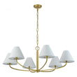 Load image into Gallery viewer, Farmhouze Light-French Farmhouse 6-Light Cone White Linen Shade Chandelier-Chandelier-Brass-