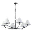 Load image into Gallery viewer, Farmhouze Light-French Farmhouse 6-Light Cone White Linen Shade Chandelier-Chandelier-Brass-