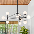 Load image into Gallery viewer, Farmhouze Light-Geometric Opal Glass Globe 10-Light Chandelier-Chandelier-Black-10-Light
