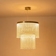 Load image into Gallery viewer, Farmhouze Light-Glam 2-Tier LED Brass Round Fringe Crystal Chandelier-Chandelier-Brass-