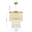 Load image into Gallery viewer, Farmhouze Light-Glam 2-Tier LED Brass Round Fringe Crystal Chandelier-Chandelier-Brass-