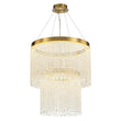 Load image into Gallery viewer, Farmhouze Light-Glam 2-Tier LED Brass Round Fringe Crystal Chandelier-Chandelier-Brass-