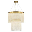 Load image into Gallery viewer, Farmhouze Light-Glam 2-Tier LED Brass Round Fringe Crystal Chandelier-Chandelier-Brass-